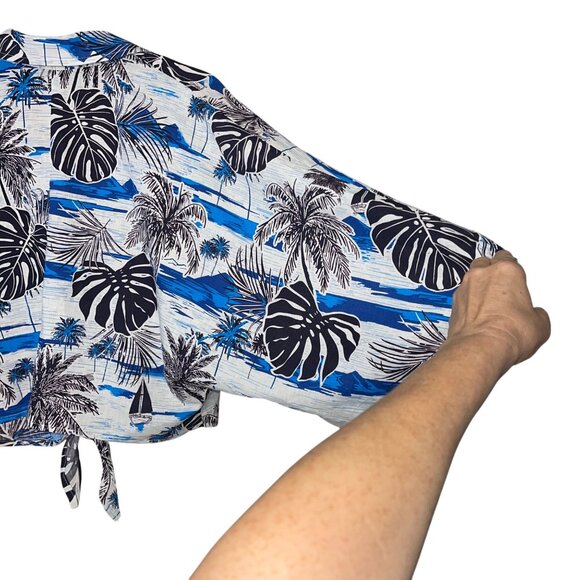 C&C California Womens Top Pant Set Size L Multicolor Crop Front Tie Wide Leg New - Picture 4 of 11